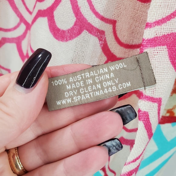 Spartina 449 Scarf Wrap Shawl Colorful Fringe 100% Australian Wool Art to Wear - Picture 6 of 17